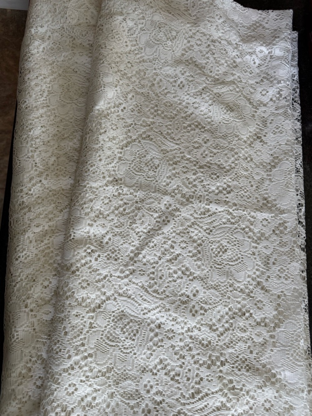 Ivory/White Floral Lace Fabric Panels